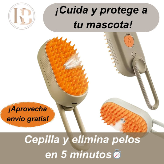Cepillo para mascotas a vapor 3 en 1