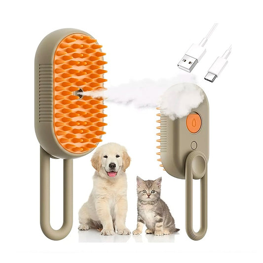 Cepillo para mascotas a vapor 3 en 1